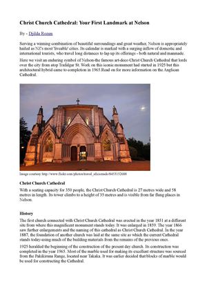 Christ Church Cathedral: Your First Landmark at Nelson 