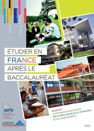  Brochure AEFE/Campus France "étudier en France après le Baccalauréat" version 2013-2014