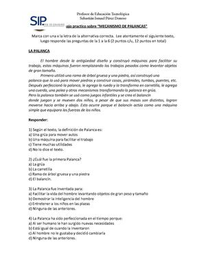 Palancas Trabajo Práctico