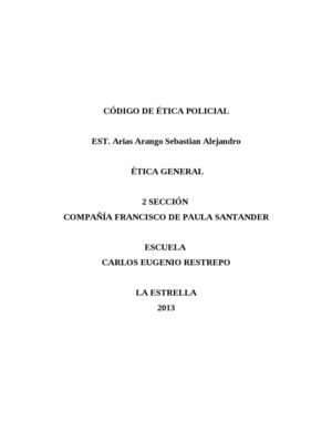 codigo de etica policial lo que pienso