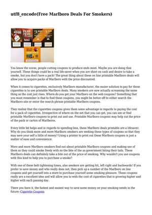 Free Marlboro Deals For Smokers