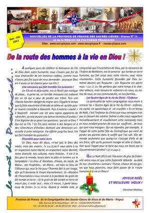 Les Nouvelles de la Province de France des Frères SS.CC.