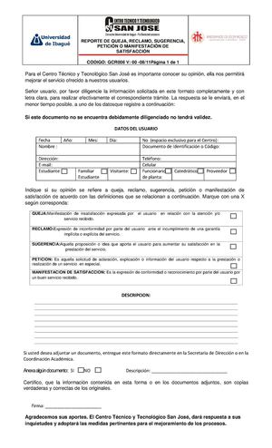 Quejas y reclamos
