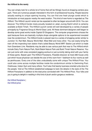 The Hillford is definitely a recently founded studio that is certainly at Bukit Timah neighborhood. You'll definitely curious about this kind of loft. 