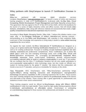 Wiley partners with GreyCampus to launch IT Certification Courses in India 