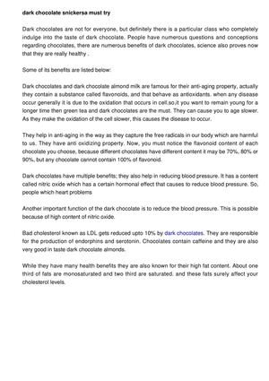 Dark chocolate snickers-a must try for everyone