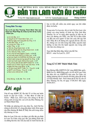 Bản Tin Lam Viên - 2013 Vu Lan PL 2557