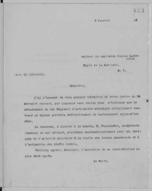 Correspondances du maire - Année 1917