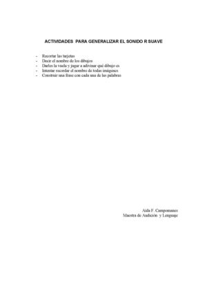 TARJETAS PARA GENERALIZAR EL SONIDO R SUAVE