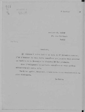 Correspondances du maire - Année 1918