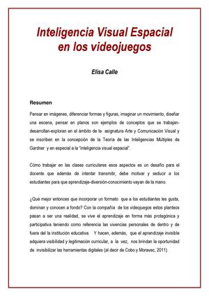 Inteligencia Visual Espacial en los videojuegos