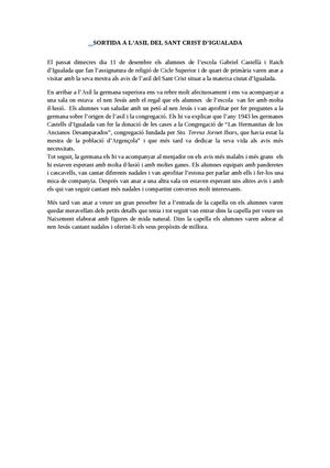 Sortida a l'Asil del Sant Crist d'Igualada