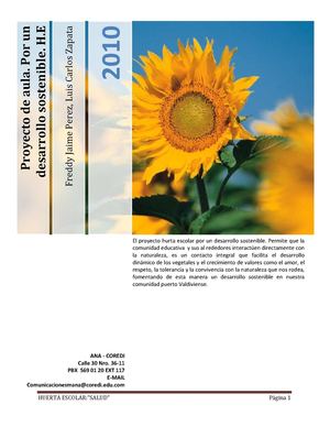 HUERTA ESCOLAR NUCLEO TEMATICO. TIERRA 2010-2015