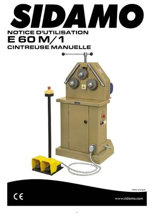 Notice instructions cintreuses SIDAMO E60M1