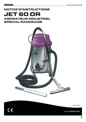 Notice instructions aspirateurs SIDAMO JET60DR