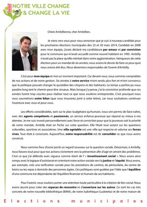 Lettre de candidature - Ambilly vers l'Avenir