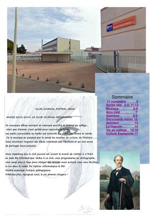 MISTRAL NEWS 3 - Collège Frédéric Mistral - Lunel