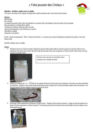 Faire pousser des cristaux