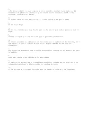DECÁLOGO DE LA MUJER MALTRATADA