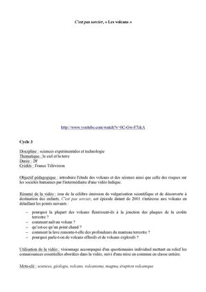 Les volcans (cycle 3)
