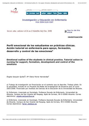 Perfil emocional de los estudiantes de enfermería