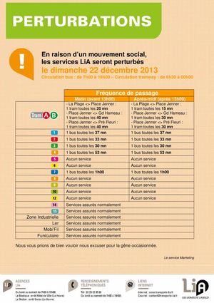 Grève chez LIA : prévisions de trafic bus et tram au Havre dimanche