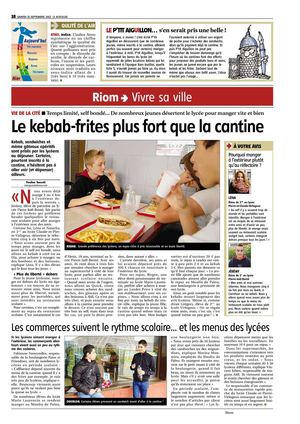 La Montagne Riom - Le kebab plus fort que la cantine