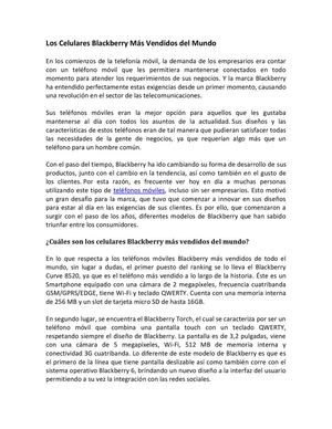 Celulares Blackberry mas vendidos