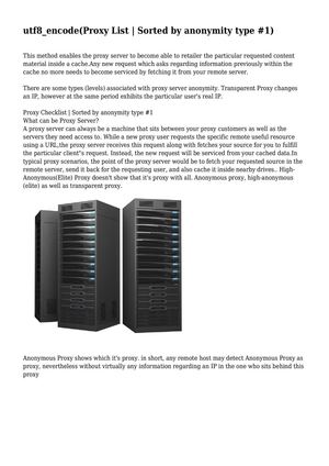 Proxy List | Sorted by anonymity type #1