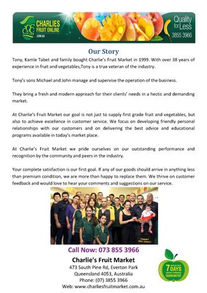 Charlies Fruit Market - Our Story