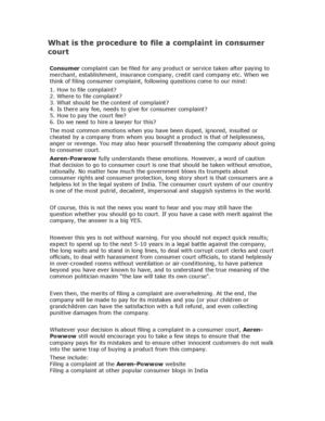 Resolve Consumer Complaints