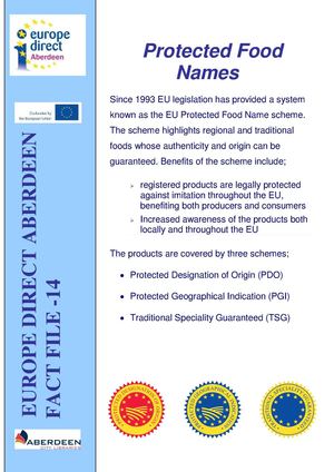 Factfile 14 - Protected Food Names