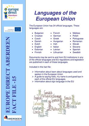 Factfile No. 15 Languages in the EU