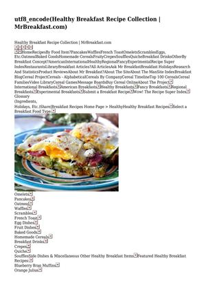 Healthy Breakfast Recipe Collection | MrBreakfast.com