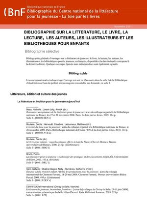 - bibliographie Bnf - Ouvrages Livres pour enfants