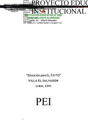 PROYECTO EDUCATIVO INSTITUCIONAL DE LA IE 6067