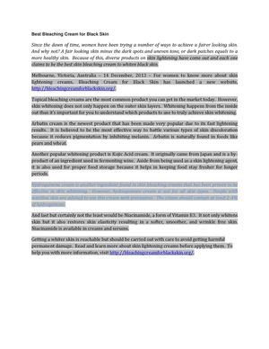 Best Bleaching Cream for Black Skin