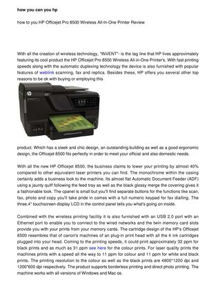 hp officejet pro 8500 printer