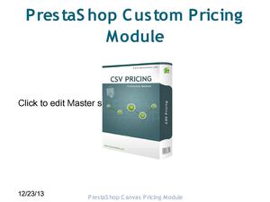 New PrestaShop Custom Pricing Extension 