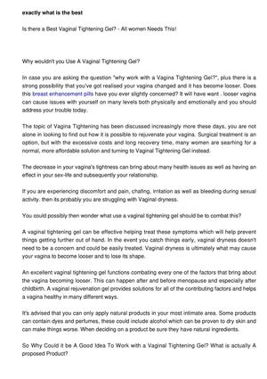 What's the Best Vaginal Tightening Gel? - Each lady Needs This!