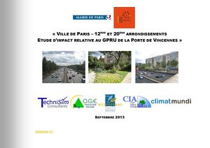Etude d'impact G.P.R.U. Porte de Vincennes à Paris 12ème - septembre 2013