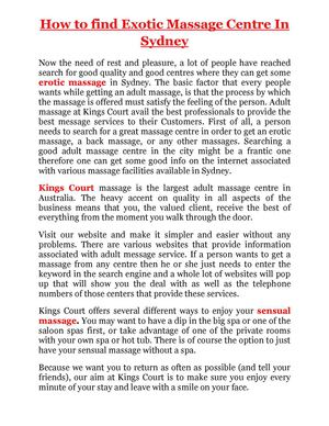 How to find Exotic Massage Centre In Sydney 