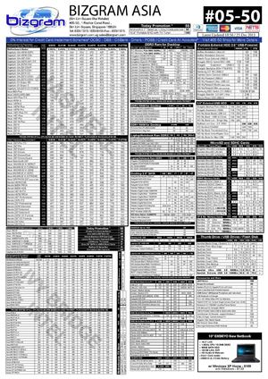 25th December 2013 Bizgram Asia Pricelist Simlim Square #05-50