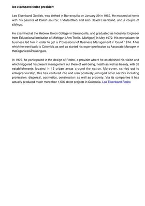 Leo Eisenband Fedco President