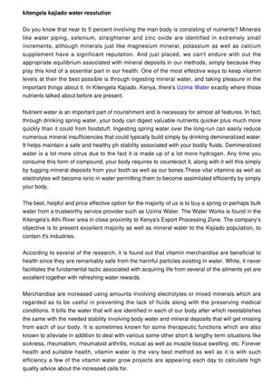 Uzima Water Alternative
