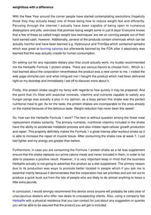 Weight-loss with a Difference : Herbalife  Formula 1 Protein Shake