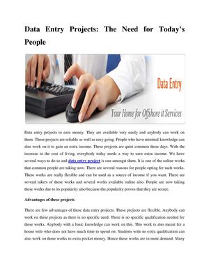 Data Entry Projects: The Need for Today’s People