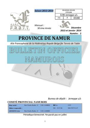 Bulletin officiel du CPN - Décembre 2013 et janvier 2014