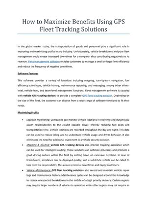 How to Maximize Benefits Using GPS Fleet Tracking Solutions