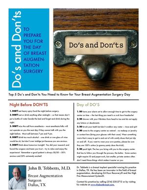 Top 5 Do’s and Don’ts You Need to Know for Your Breast Augmentation Surgery Day
